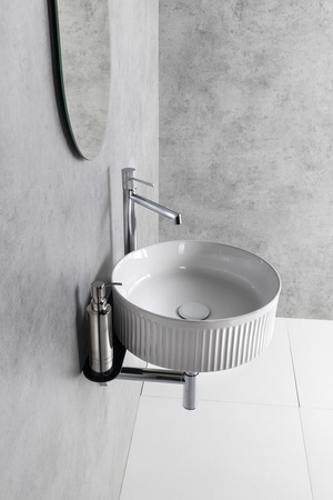 PICOBELLO umywalka ceramiczna nablatowa średnica 37cm, biały