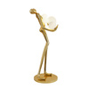 Lampa podłogowa WOMAN 180 cm –  złota figura kobiety z białymi kloszami