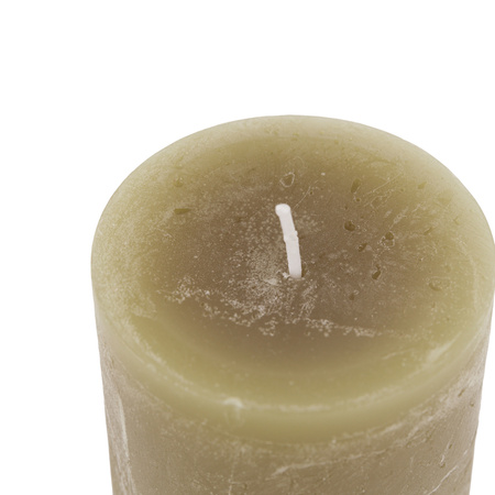 Pillar Candle Rustic Olive (2pk) 70x70x130mm