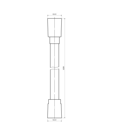 SILVER wąż prysznicowy, 125 cm, srebrny półmat