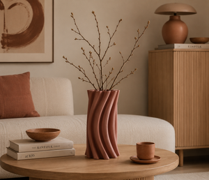 Wazon dekoracyjny BIZZOTTO HAYLEE TERRACOTTA H31 – ceramiczny wazon 3D