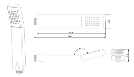 Słuchawka prysznicowa, 215mm, ABS/chrom