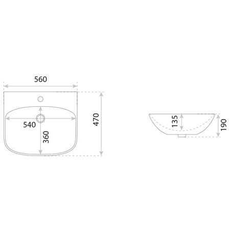 Umywalka wisząca Dore 560