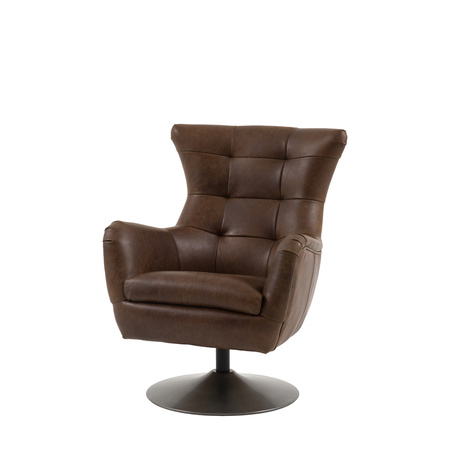 Bristol Swivel Chair Brown Leather 700x810x950mm