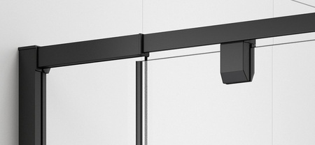 EASY BLACK drzwi prysznicowe obrotowe 880-1020mm, szkło czyste