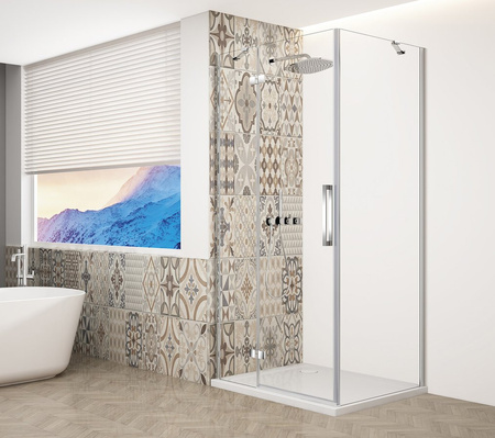 TRINITY CHROME kabina prysznicowa 800x800mm, szkło czyste, lewe
