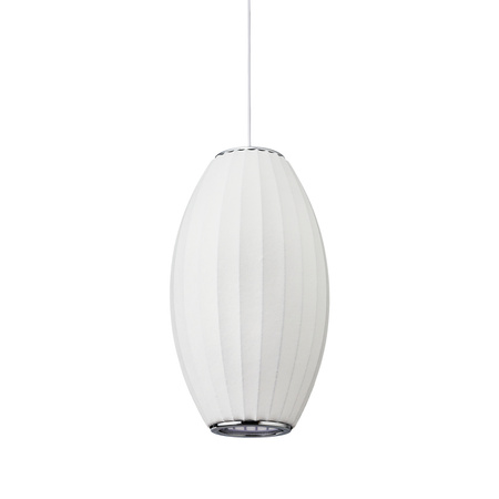 Lampa wisząca SILK BARREL biała 50 cm - nowoczesna i minimalistyczna
