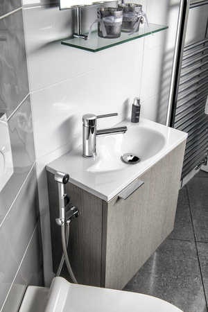 LATUS IV szafka umywalkowa, 49,5x50x24,5cm, dąb srebrny