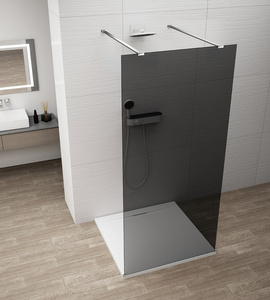 ESCA CHROME jednoczęściowa kabina przysznicowa Walk-In, szklo dymione, 1500 mm