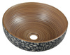 PRIORI umywalka ceramiczna nablatowa Ø 41 cm, brązowy z niebieskim wzorem