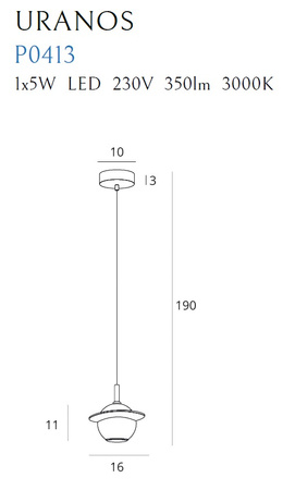 MAXLIGHT P0413 LAMPA WISZĄCA URANOS BIAŁY