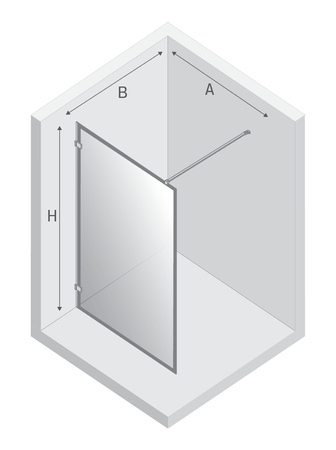 KABINA AVEXA WHITE WALK-IN U 60x200 CZYSTE 8mm ACTIVE SHIELD