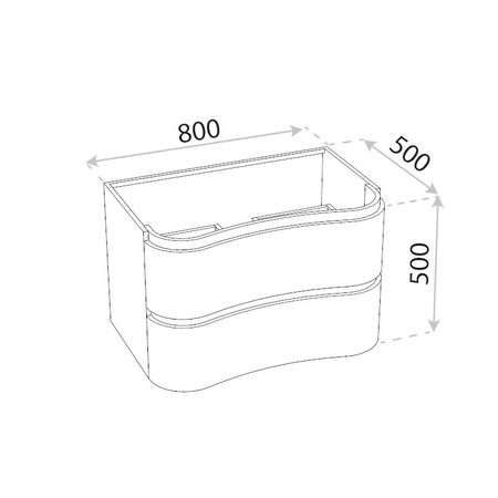 Szafka wisząca z umywalką szklaną Ontario White 800