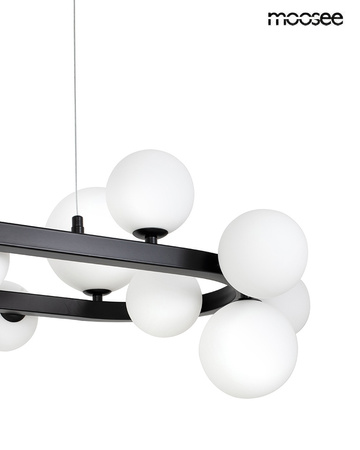 MOOSEE lampa wisząca ALURE OVAL 120 czarna/mleczna