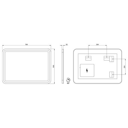 NYX lustro z oświetleniem LED 50x70cm