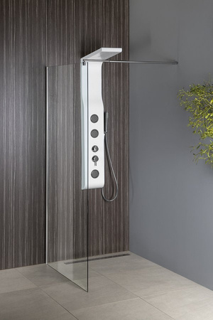 WALK-IN ścianka prysznicowa do montażu do ściany ze wspornikem, 1200x1900mm, szkło czyste