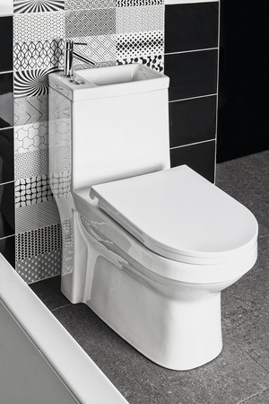 HYGIE kompakt WC z umywalką , odpływ poziomy/pionowy, biały