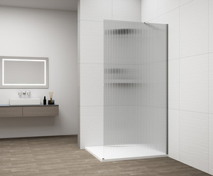 ESCA CHROME jednoczęściowa kabina przysznicowa Walk-In, montaż przy ścianie, szkło Flute, 1200 mm