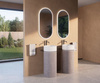 OASIS umywalka ceramiczna wolnostojąca ø 40x89cm, biała/beton pearl grey