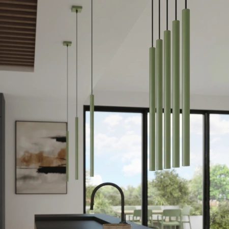 Lampa wisząca PASTELO 3P szałwiowa
