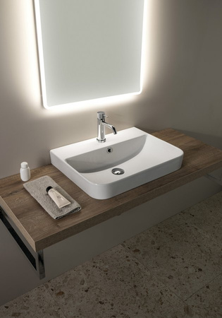 SOTT AQUA umywalka wpuszczana w blat, 57x44cm, biała