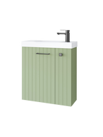 Szafka łazienkowa wisząca z umywalką 55 cm szałwia mat uchwyt gun metal NOOK 010-SU55-07+TR41366