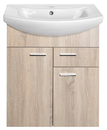 ZOJA szafka umywalkowa, 61,5x74x32cm, 2 drzwiczek, 1 szuflada, dąb platin