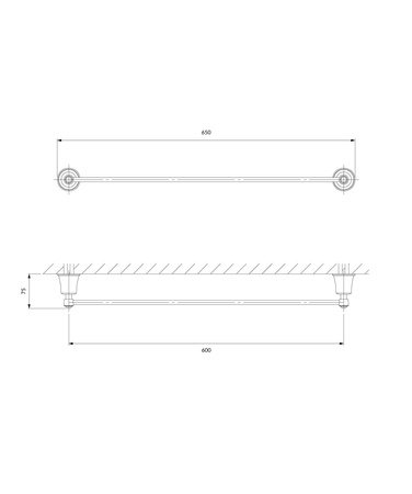 ART LINE wieszak na ręcznik, 65 cm