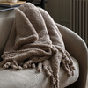Fringed Teddy Throw Taupe 1300x1700mm