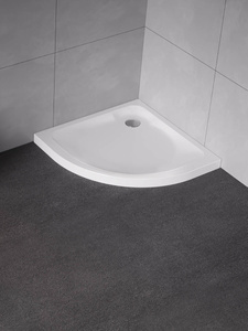 Brodzik prysznicowy CANTARE półokrągły R55 90x90x5,5 gł. 3cm - 90 (obudowa zintegrowana, podstawa posadzka)