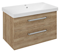 THEIA Szafka umywalkowa 75,6x50x44,2cm, 2 szuflady, dąb Alabama