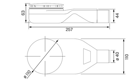 Syfon brodzikowy niski czarny klapka czarna 90 mm