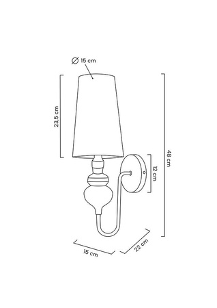 MOOSEE lampa ścienna QUEEN 15 złota