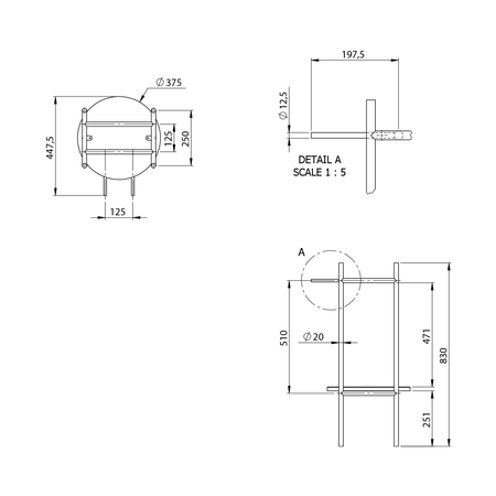 PUNO konsola pod umywalkę 375x830x448xmm, złoty mat