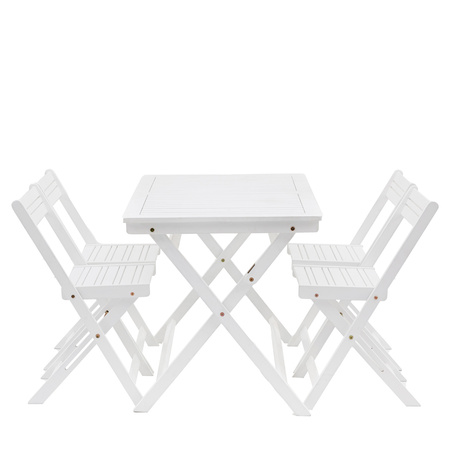 Lindos White Folding Dining Set