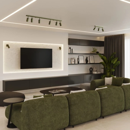 Plafon RING 4L zielony oliwkowy