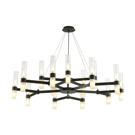 Lampa wisząca CANDELA-15, 120 cm - 15-ramienna oprawa sufitowa czarna