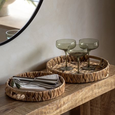 Wye Woven Round Tray Natural S/2 340x340x50mm