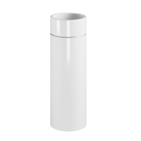 OKE ceramiczna umywalka ścienna średnica 30x88.5cm, biały