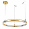 Lampa wisząca ARKADIA LED 80 cm - złoty połysk z kryształowym pierścieniem