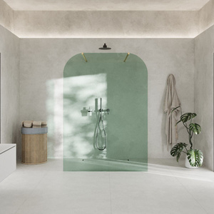Ścianka prysznicowa TAHO Solo - zielony / 110 cm / miedź szczotkowana