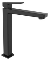 TURSI bateria umywalkowa wysoka z przedłużoną wylewką, czarny mat