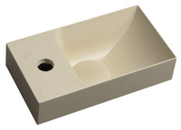 PICCOLINO umywalka betonowa, 30,8x17cm, bateria z lewej strony, żółty mat