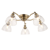 Hansen 5 Ceiling Light Antique Brass