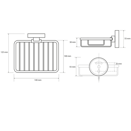 X-ROUND BLACK mydelniczka, czarny mat