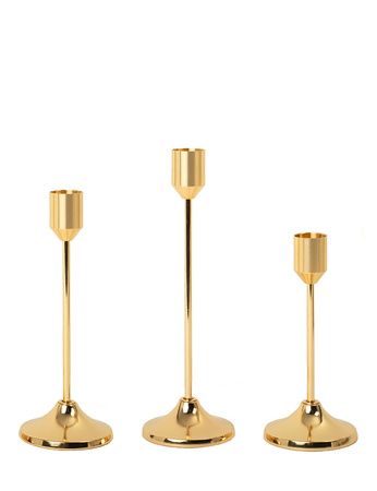 Zestaw 3 świeczników SHP SPLEND złoty