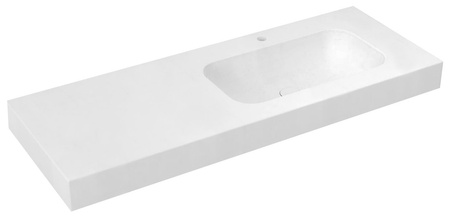 EMICO umywalka prawa, 150x50 cm, wersja L, Rockstone biały mat