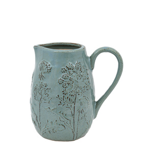 Meadow Embossed Ceramic Jug Duck Egg 210x145x205mm