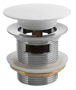 Odpływ wannowy 6/4", klik-klak, , solid surface, biały mat