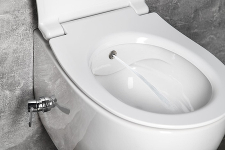 SENTIMENTI CLEANWASH WC wiszące, z dyszą bidetową i zaworem, Rimless, 36x51cm, biały
